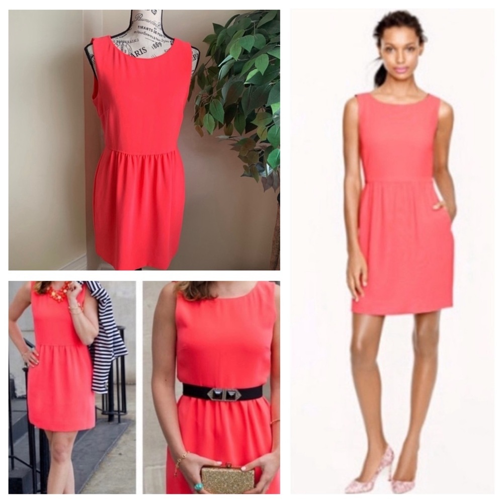 J. Crew Coral Sleeveless Shift Dress